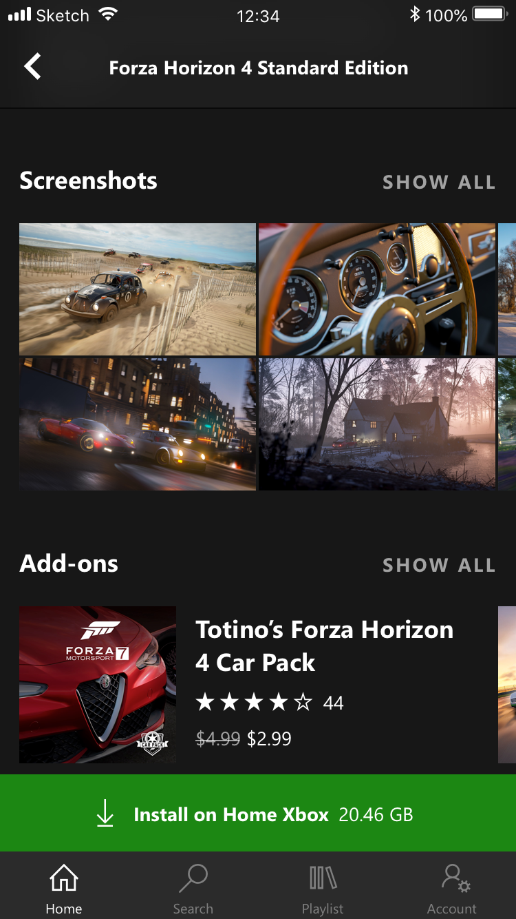 Xbox Game Pass Mobile Detail Page