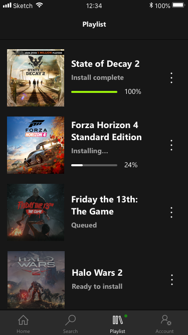 Xbox Game Pass Mobile Playlist